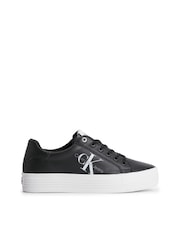 Calvin Klein Black Vulc Flatform Low Length Lace-Up Trainers - Image 1 of 6
