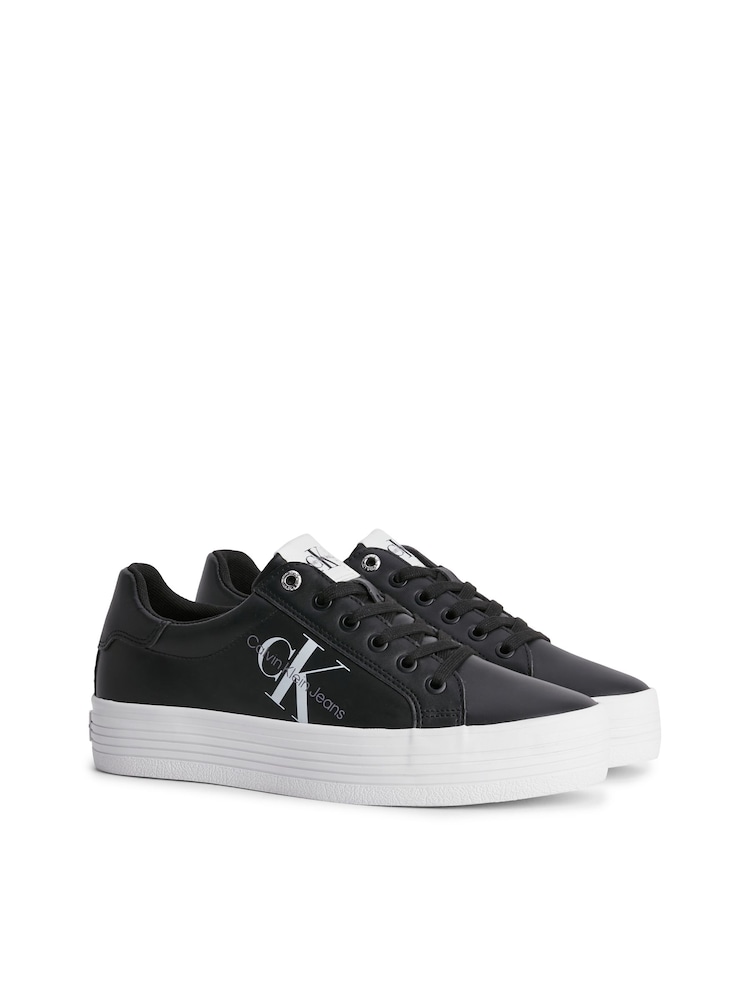 Calvin Klein Black Vulc Flatform Low Length Lace-Up Trainers - Image 2 of 6