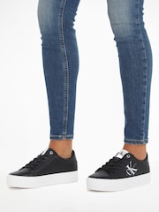 Calvin Klein Black Vulc Flatform Low Length Lace-Up Trainers - Image 6 of 6