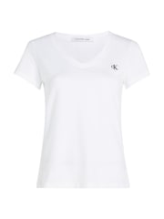 Camiseta elástica con cuello en V y 100% algodón bordado de Calvin Klein - Imagen 4 de 6