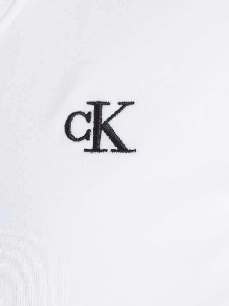 Camiseta elástica con cuello en V y 100% algodón bordado de Calvin Klein - Imagen 6 de 6