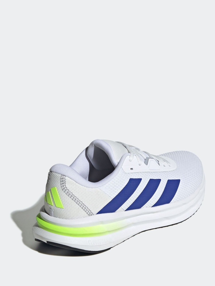 adidas White/Blue Galaxy 7 Running Trainers - Image 4 of 9