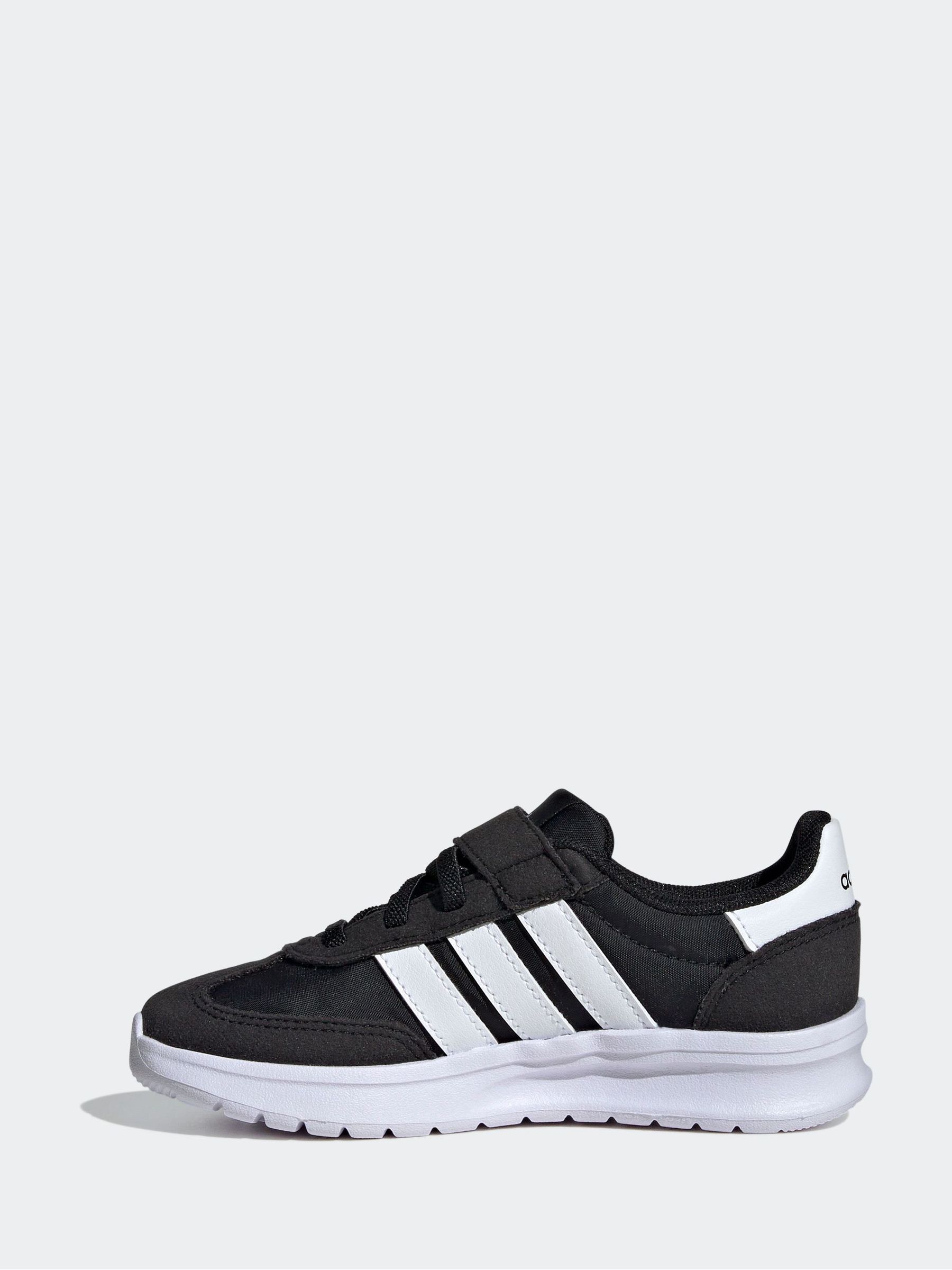 Buy adidas Black/White Hook and Loop Run 70s 2.0 Lace Junior Trainers ...