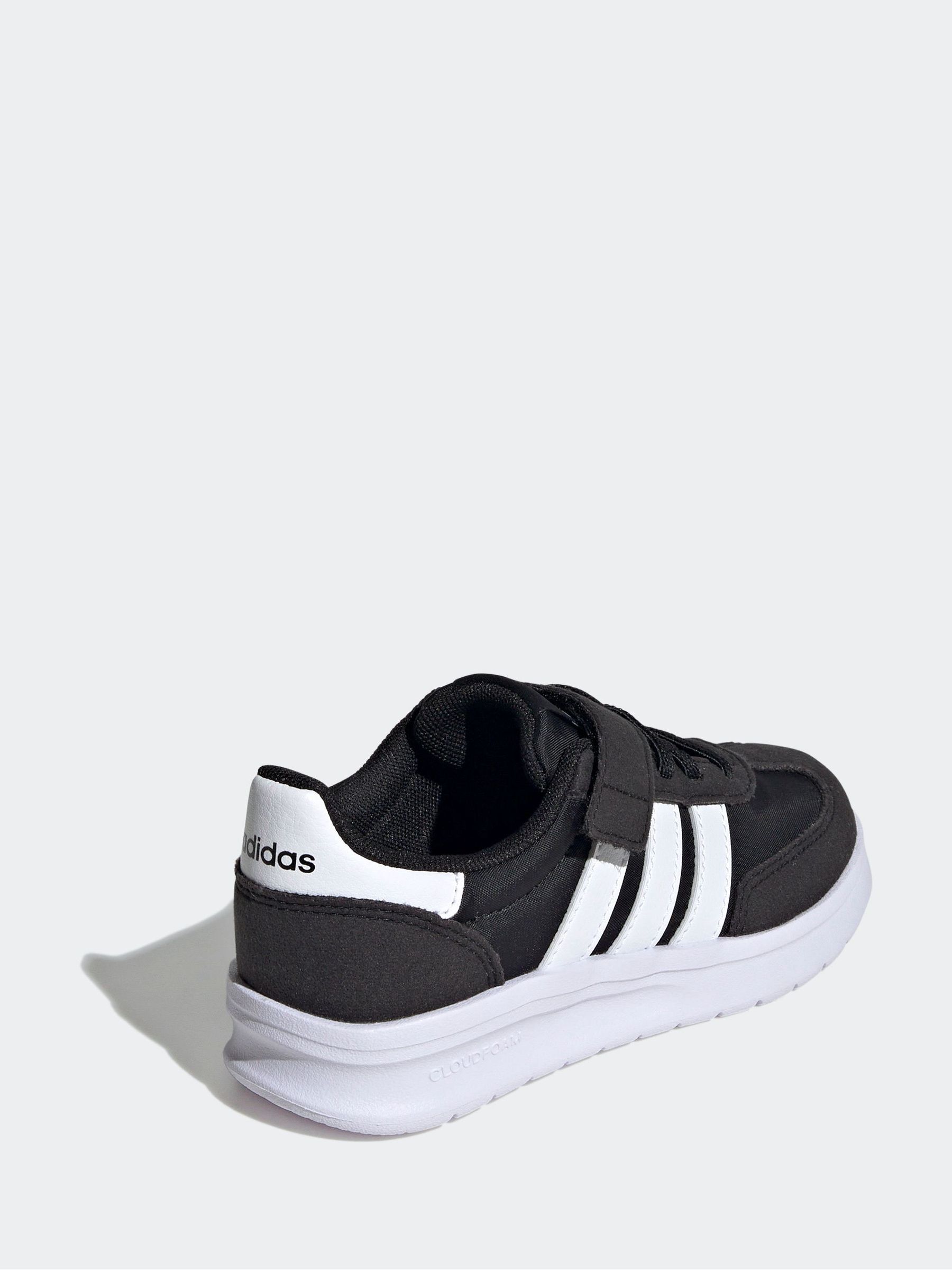 Buy adidas Black/White Hook and Loop Run 70s 2.0 Lace Junior Trainers ...