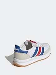 adidas White/Navy Run 70s 2.0 Trainers - Image 4 of 10