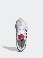 adidas White/Navy Run 70s 2.0 Trainers - Image 7 of 10