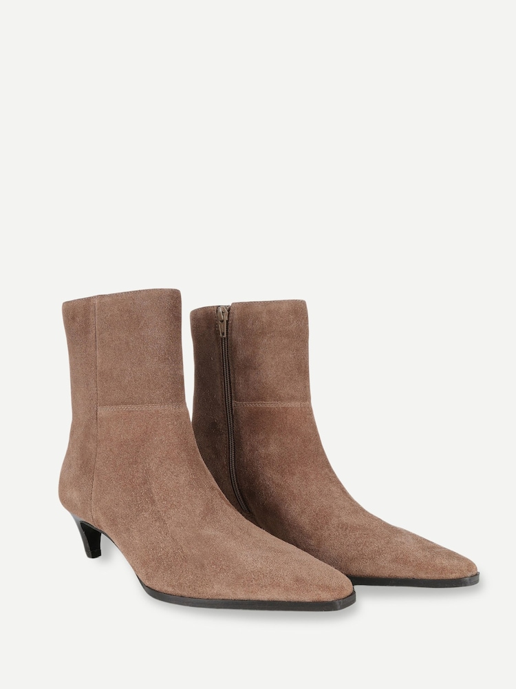 Hellbraun - Off The Hook Pheonix Suede Kitten Heel Ankle Boots - Bild 2 von 6