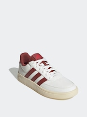 adidas White/Burgundy Breaknet Trainers - Image 3 of 9