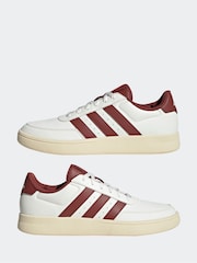 adidas White/Burgundy Breaknet Trainers - Image 5 of 9