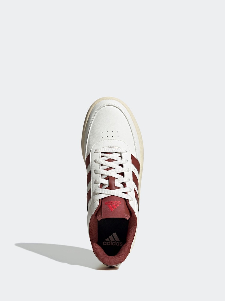 adidas White/Burgundy Breaknet Trainers - Image 6 of 9