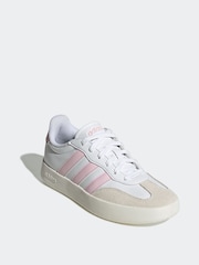 adidas White/Grey Barreda Animal Print Trainers - Image 3 of 9