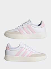 adidas White/Grey Barreda Animal Print Trainers - Image 5 of 9