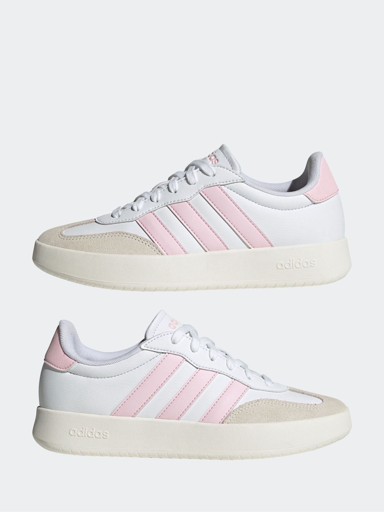 adidas White/Grey Barreda Trainers - Image 5 of 9
