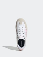adidas White/Grey Barreda Animal Print Trainers - Image 6 of 9