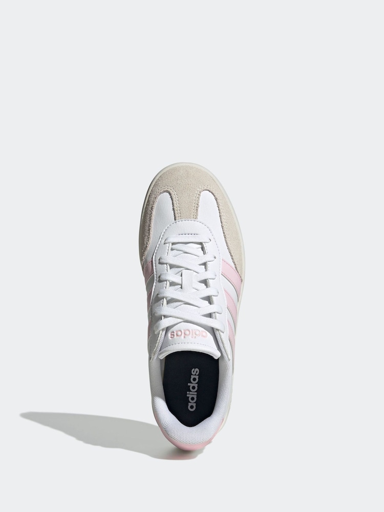 adidas White/Grey Barreda Trainers - Image 6 of 9