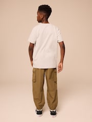 Tan Brown 100% Cotton Wide Tapered Cargo Trousers (3-16yrs) - Image 2 of 4