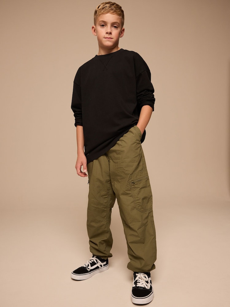 Khaki Green Lined Cargo Trousers (3-16yrs) - Image 3 of 5