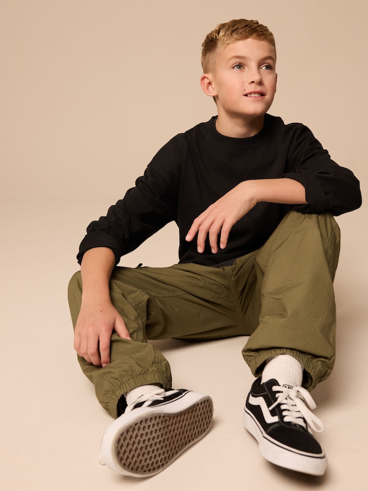 Khaki Green Lined Cargo Trousers (3-16yrs) - Image 4 of 5