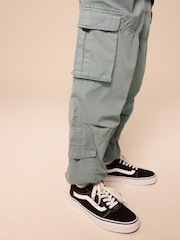 Grey 100% Cotton Wide Tapered Cargo Trousers (3-16yrs) - Image 4 of 10