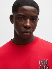 HUGO Pink Stacked Logo 100% Cotton Jersey T-Shirt - Image 4 of 5