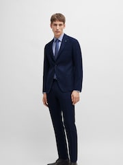 BOSS Blue BOSS Linen Slim Fit Jacket - Image 2 of 6