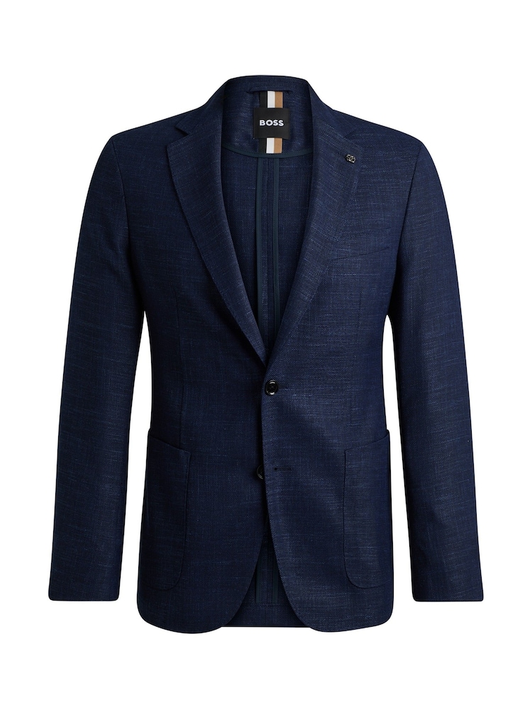 BOSS Blue BOSS Linen Slim Fit Jacket - Image 6 of 6