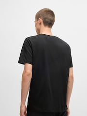HUGO Black Stacked Logo 100% Cotton Jersey T-Shirt - Image 7 of 9