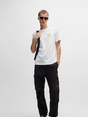 HUGO White Stacked Logo 100% Cotton Jersey T-Shirt - Image 4 of 5