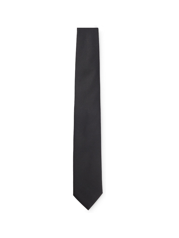 BOSS Black Micro-Patterned Tie In A Silk Blend - Image 1 of 3