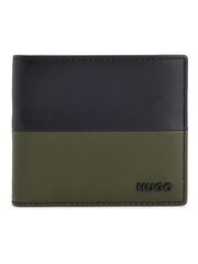 HUGO Logo Lettering Wallet In Two-Tone Leather - Image 1 of 4