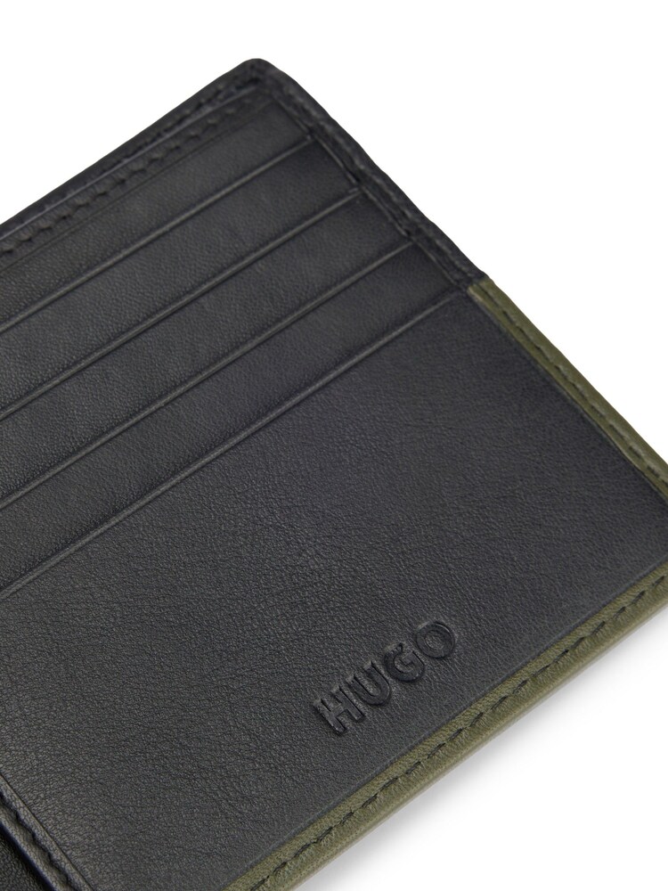 HUGO Logo Lettering Wallet In Two-Tone Leather - Image 4 of 4
