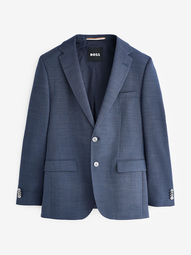 BOSS Blue BOSS Micro-Patterned Regular Fit Wool Jacket - Image 7 of 7 BOSS Blue BOSS Micro-Patterned Regular Fit Wool Jacket - Image 7 of 7