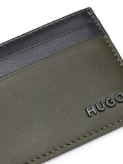 HUGO Black Two-Tone Leather Card Holder With Logo Lettering - Image 2 of 4