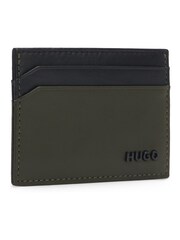HUGO Black Two-Tone Leather Card Holder With Logo Lettering - Image 3 of 4