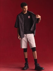 HUGO Black Oversized Seasonal Print 100% Cotton Poplin Shirt - Image 3 of 10