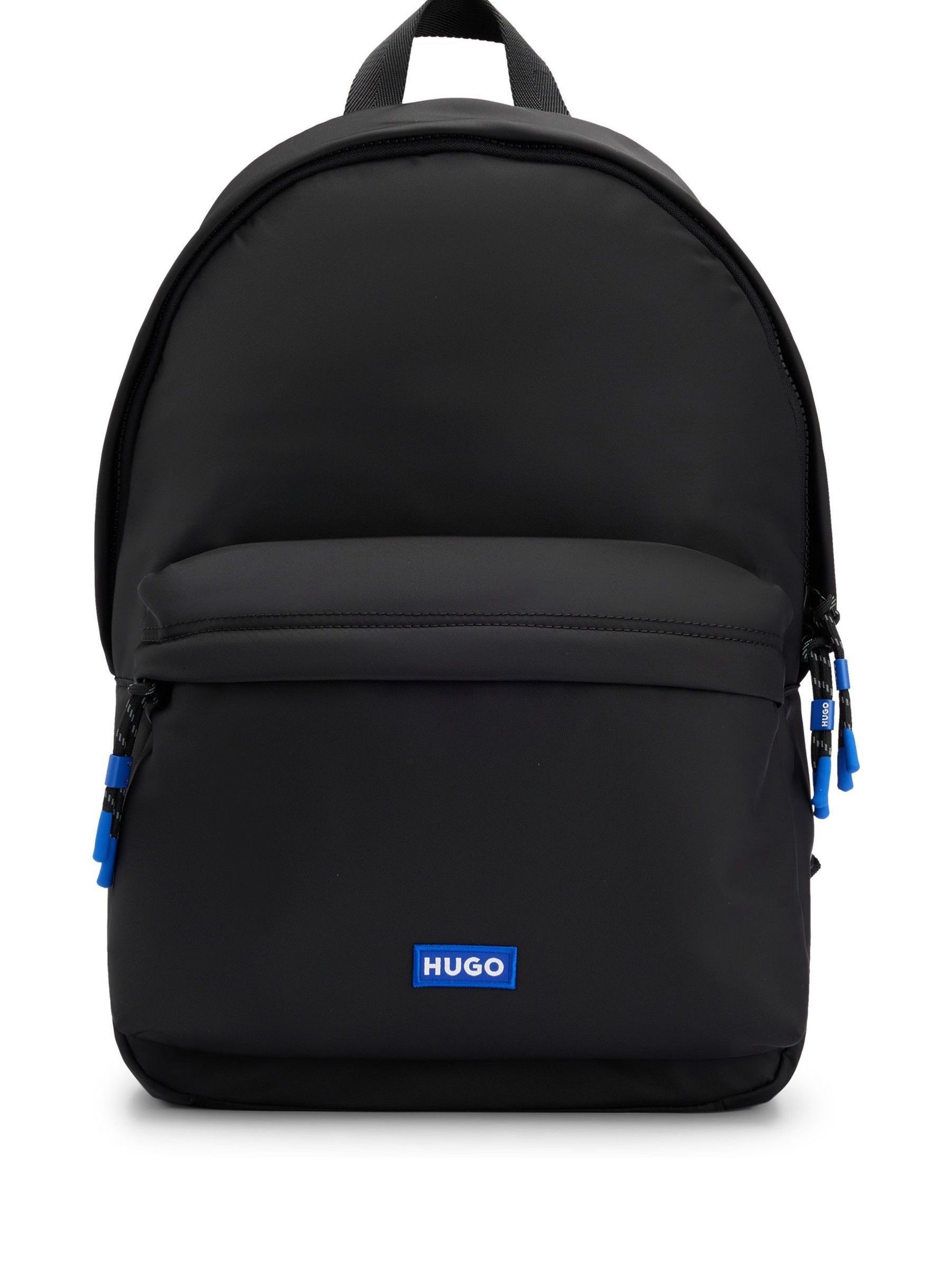 Buy HUGO Blue Black Twill Backpack With Logo Label from Next Germany