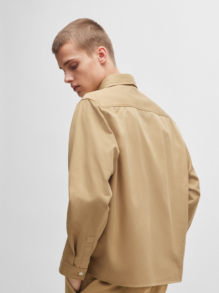 HUGO Natural Logo Label 100% Cotton Twill Shirt - Image 2 of 6