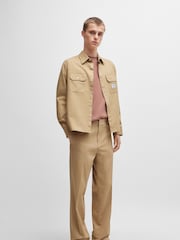 HUGO Natural Logo Label 100% Cotton Twill Shirt - Image 3 of 6