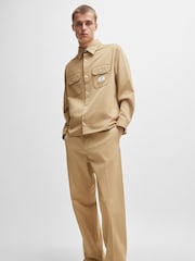 HUGO Natural Logo Label 100% Cotton Twill Shirt - Image 4 of 6