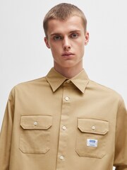 HUGO Natural Logo Label 100% Cotton Twill Shirt - Image 5 of 6