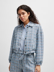 BOSS Blue BOSS Tweed Check Jacket Cotton Blend - Image 1 of 5