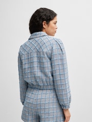 BOSS Blue BOSS Tweed Check Jacket Cotton Blend - Image 2 of 5