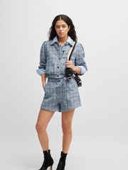 BOSS Blue BOSS Tweed Check Jacket Cotton Blend - Image 3 of 5
