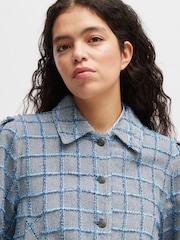 BOSS Blue BOSS Tweed Check Jacket Cotton Blend - Image 4 of 5