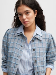 BOSS Blue BOSS Tweed Check Jacket Cotton Blend - Image 5 of 5