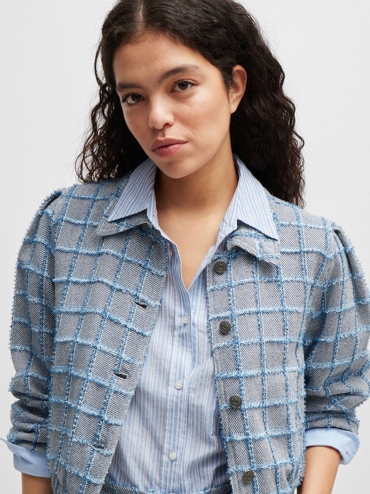 BOSS Blue BOSS Tweed Check Jacket Cotton Blend - Image 5 of 5 BOSS Blue BOSS Tweed Check Jacket Cotton Blend - Image 5 of 5