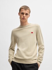 HUGO Natural Logo Label 100% Cotton Sweater - Image 1 of 5