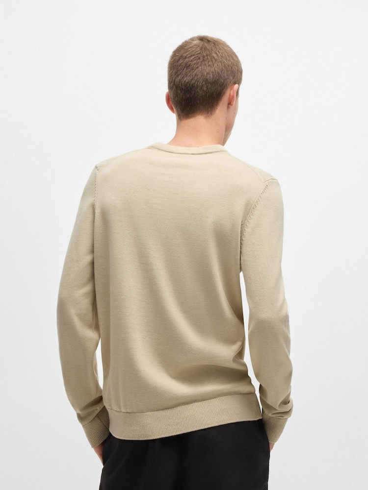 HUGO Natural Logo Label 100% Cotton Sweater - Image 2 of 5 HUGO Natural Logo Label 100% Cotton Sweater - Image 2 of 5