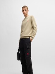 HUGO Natural Logo Label 100% Cotton Sweater - Image 3 of 5