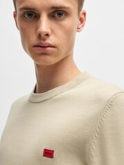 HUGO Natural Logo Label 100% Cotton Sweater - Image 4 of 5